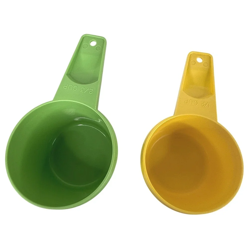 6 Tupperware Measuring Cups Apple Green Harvest Gold Vintage Nesting Set Yellow
